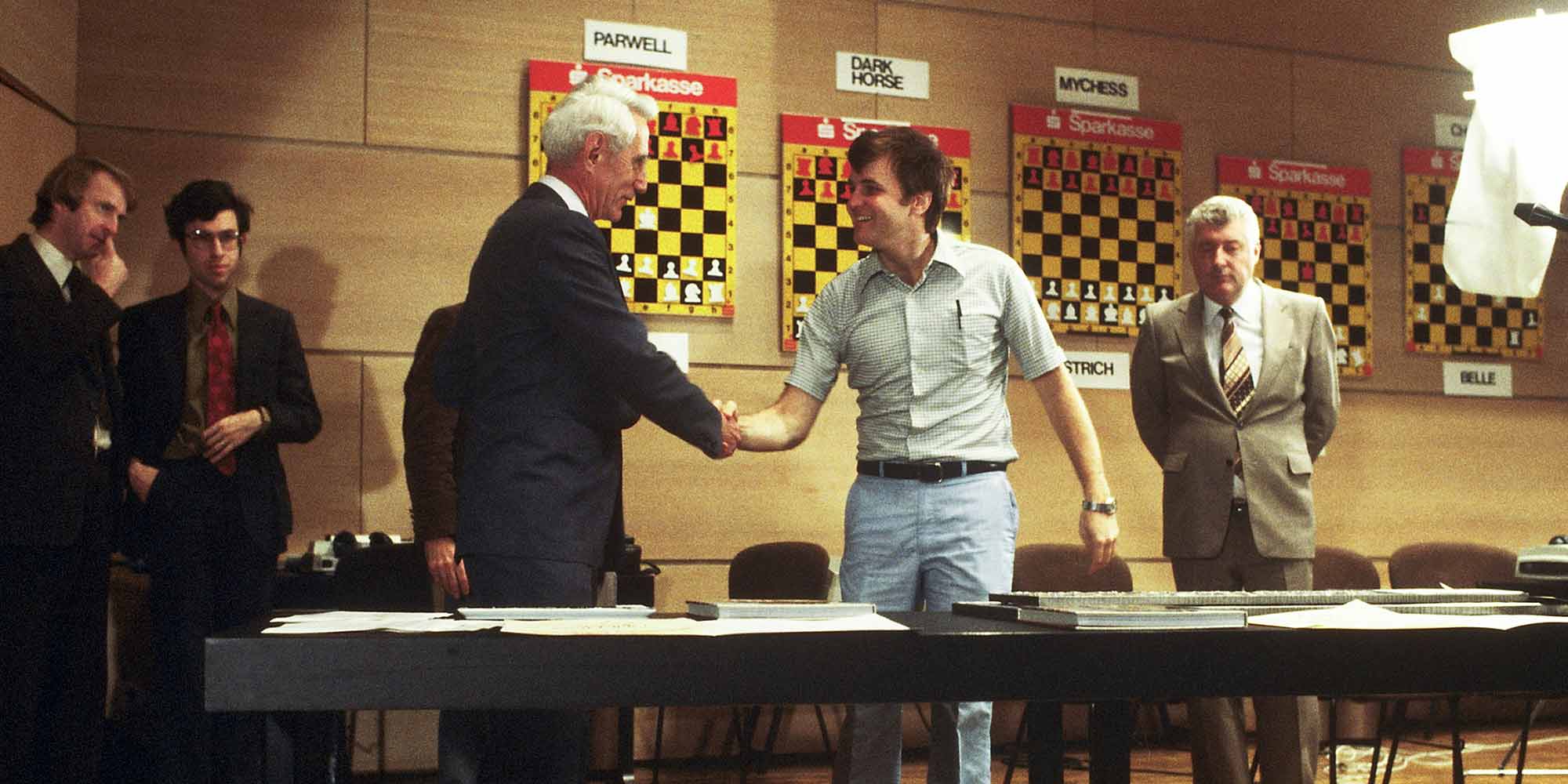 <strong>1980</strong>: Even without his unicycle, Claude Shannon cuts a fine figure at the third World Computer Chess Championships during the Ars Electronica in Linz.