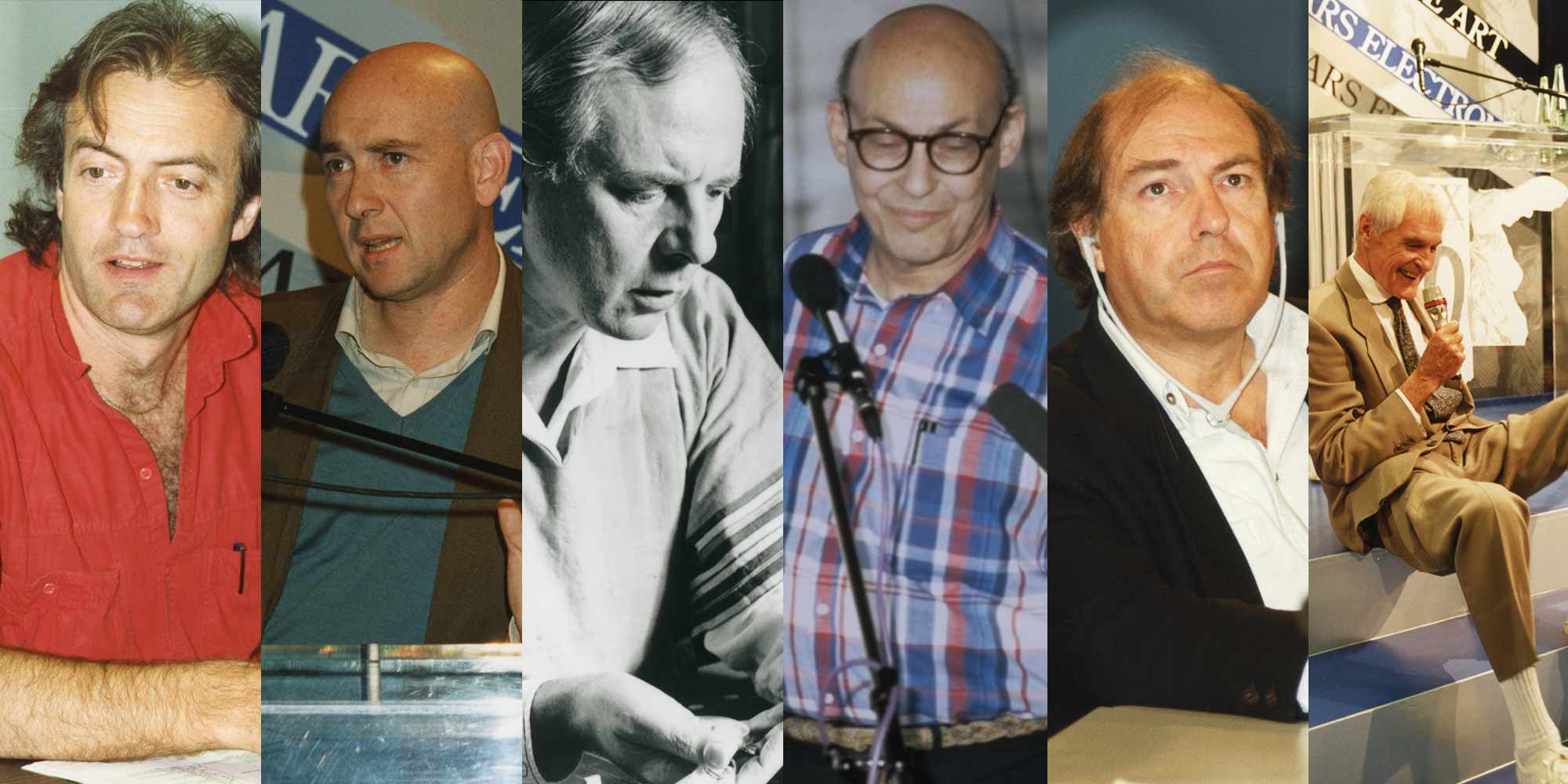<strong>1990</strong>: Bill Buxton, Jeffrey Shaw, Karl Heinz Stockhausen, Marvin Minsky, Roy Ascott und Timothy Leary treffen einander in Linz.