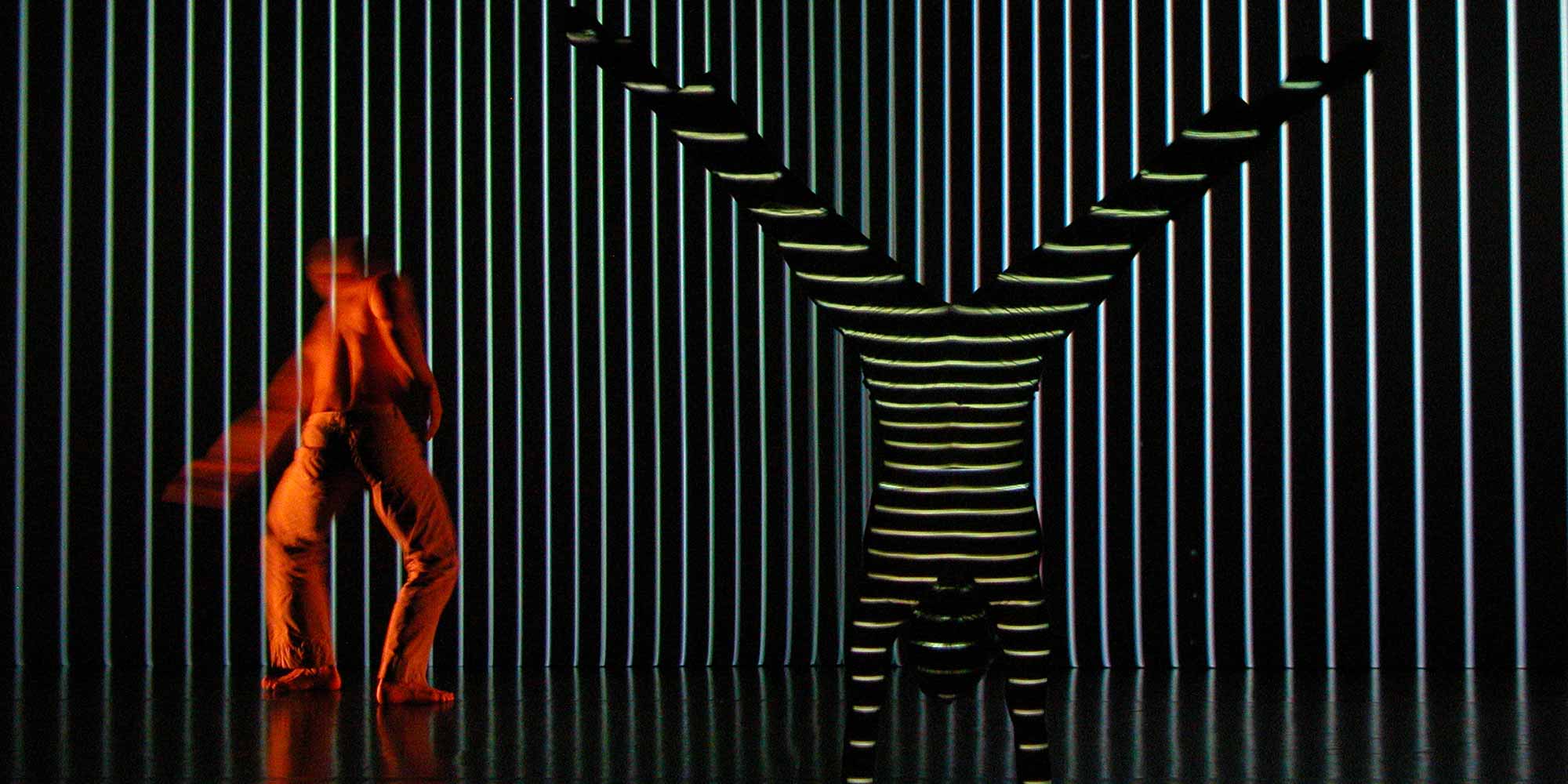 <strong>2004:</strong> Apparition is an extraordinary dance and media performance in which the dancers interact with the music and images.