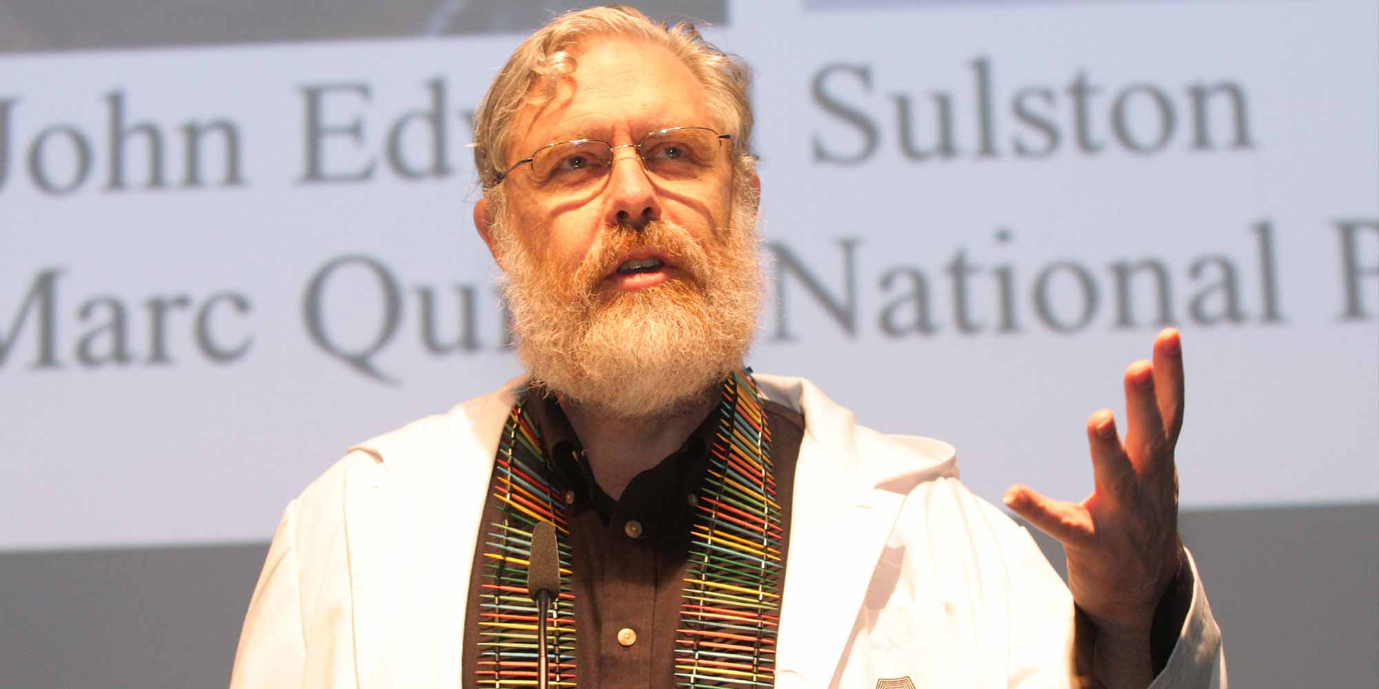 <strong>2012:</strong> He initiated the Personal Genome Project - molecular biologist George M. Church at Ars Electronica in Linz.
