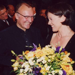 2001: Hannes Leopoldseder und Ingrid Thurnher bei der Ars Electronica Gala.