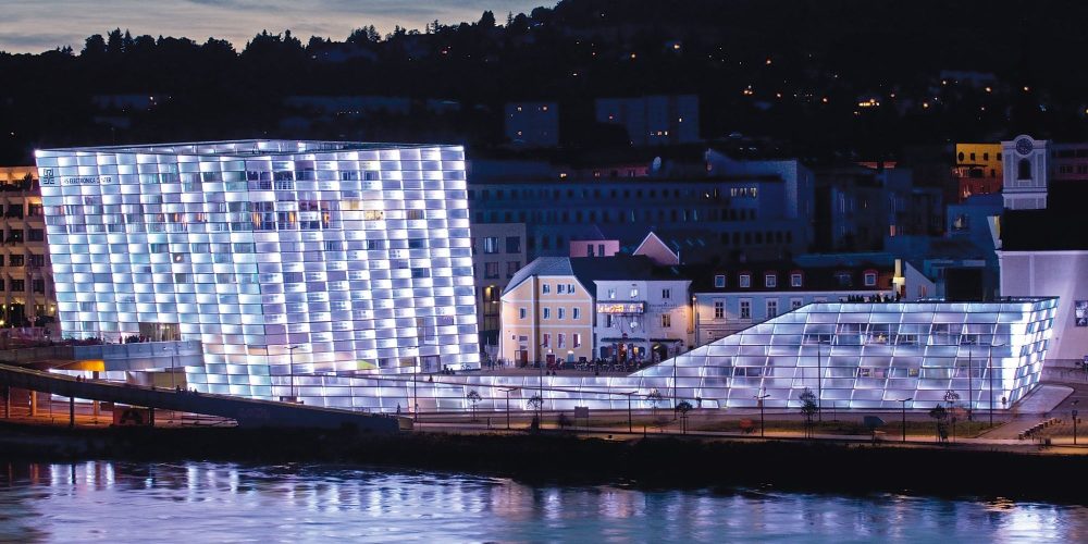 Ars Electronica Center at night