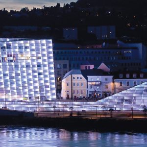 Ars Electronica Center at night