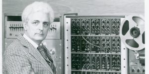 Robert Moog with his Moog
