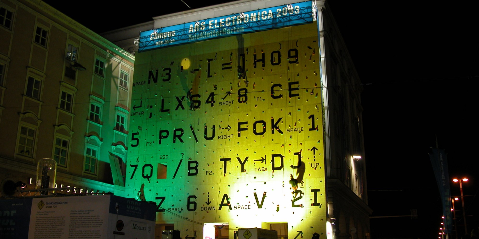 People climbing on a building.