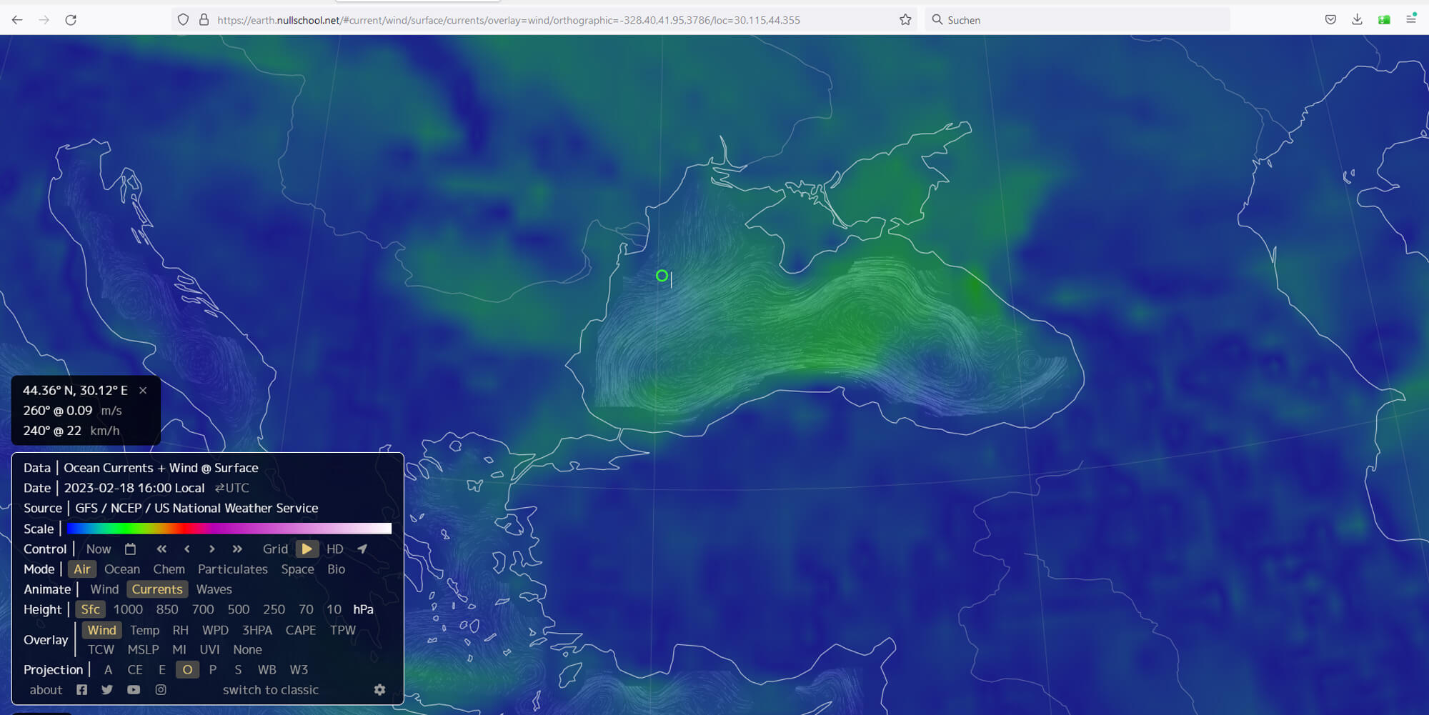 Citizen Science Workshop: Toolbox für zivile Investigation – Fokus Umweltverbrechen: Meeresströmungen im Schwarzen Meer: Wind und Strömungen beeinflussen die Ausbreitung von ausgelaufenem Öl.
