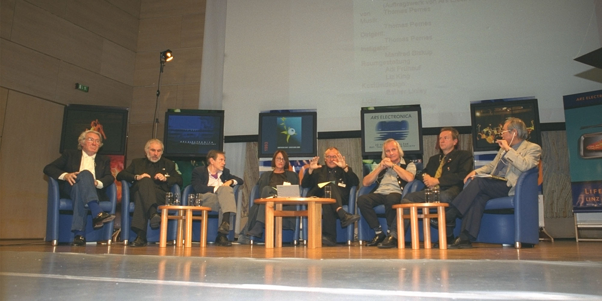 1999: Ars Electronica conference, Otto Piene, Ulli A. Rützel, Herbert W. Franke, Christine Schöpf, Hannes Leopoldseder, Walter Haupt, Itsuo Sakane