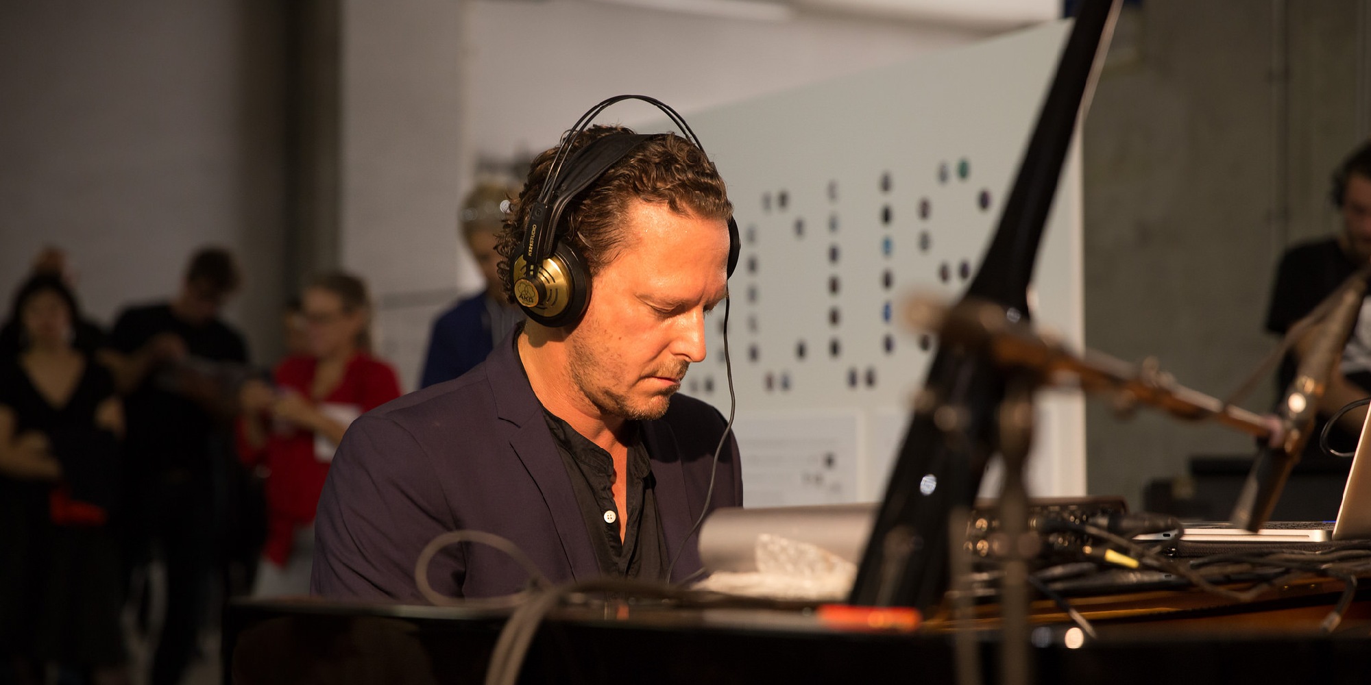 Composer Rupert Huber (AT) performing at the Ars Electronica Opening at PostCity
