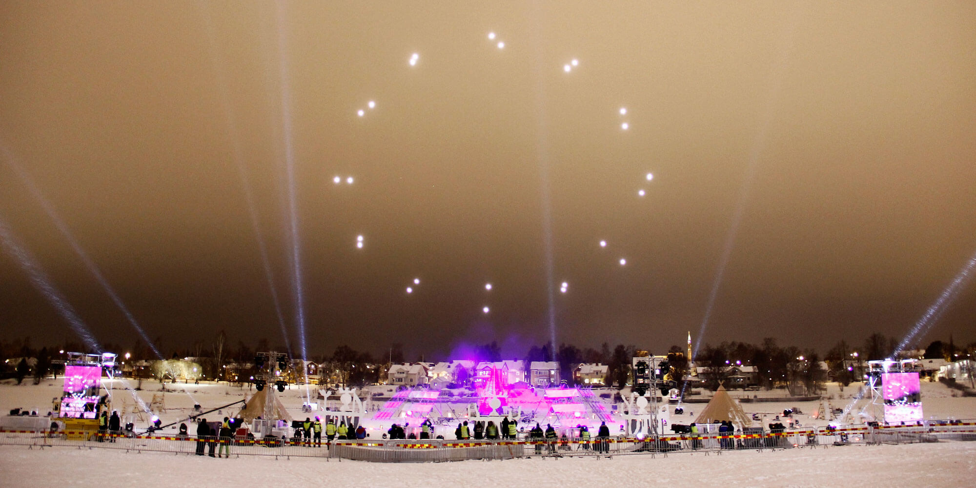 Spaxels over Umea -  European Capital of Culture 2014