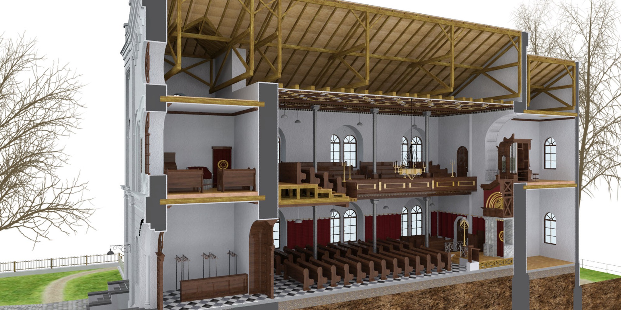 Virtual reconstruction of the Synagogue in Linz