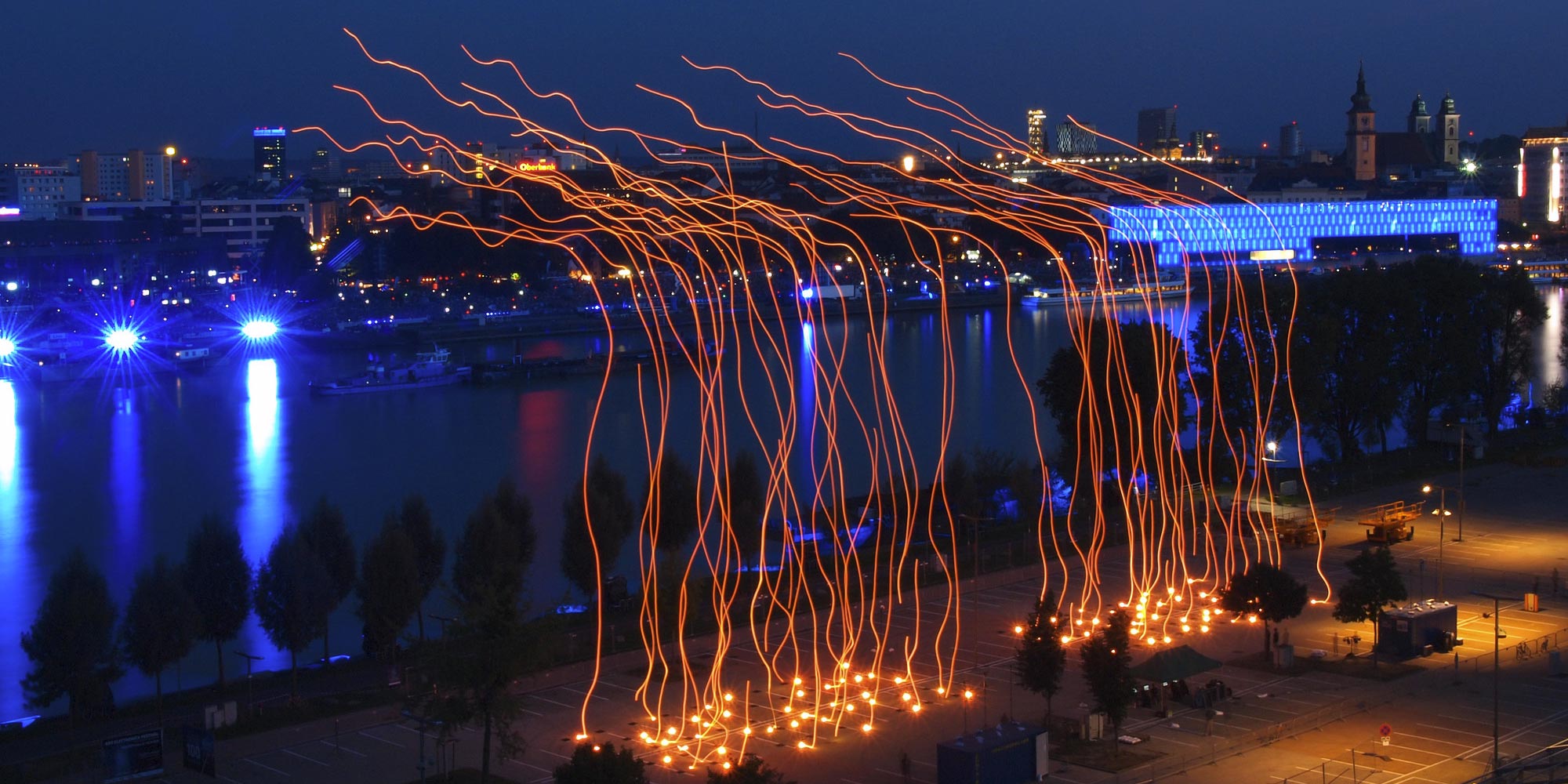 Ars Electronica Spaxels over Linz